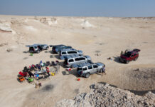 Zima v poušti Katar, Zekreet, poušť, kempování