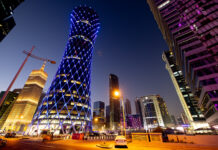 #2 Tornado Tower Doha Qatar Tornado Tower night