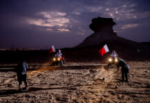 #9 Národní den Qatar flags night Zekreet